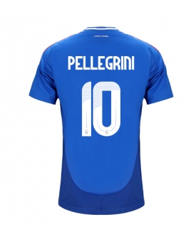 Italia Lorenzo Pellegrini #10 Maglia Gara Casa Repliche Europei 2024